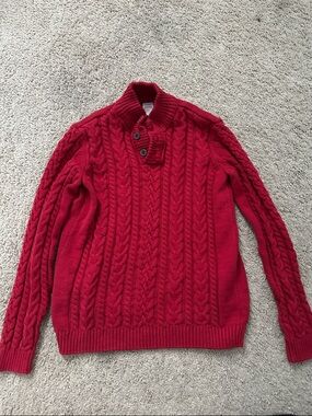 Gymboree Red Cable Knit Mock Neck Sweater size 10